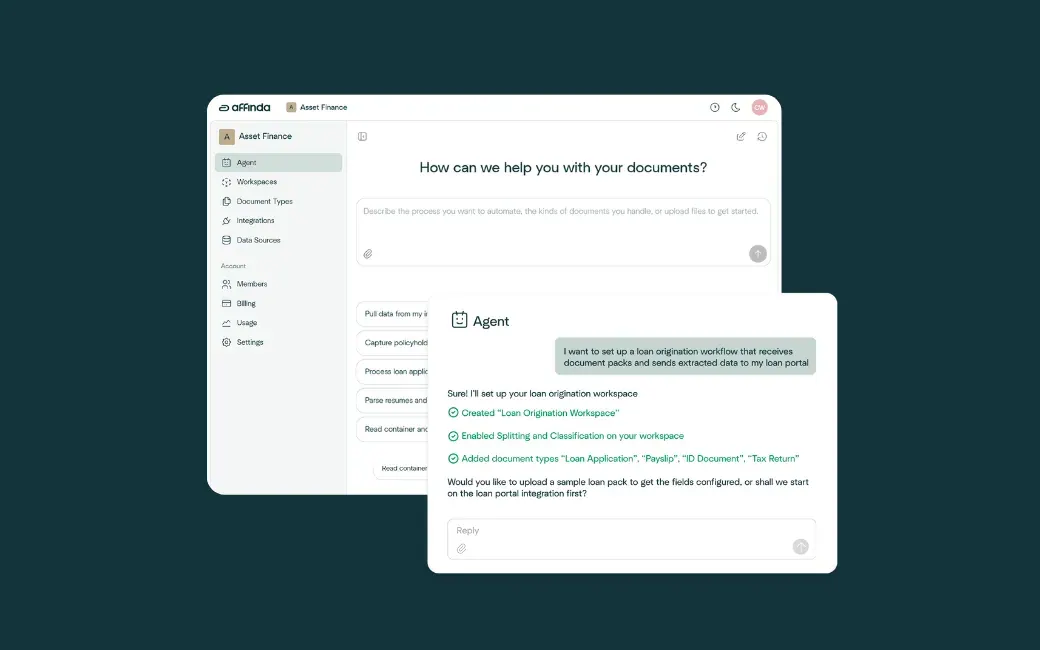Affinda Agent turns months of document automation setup into a single conversation