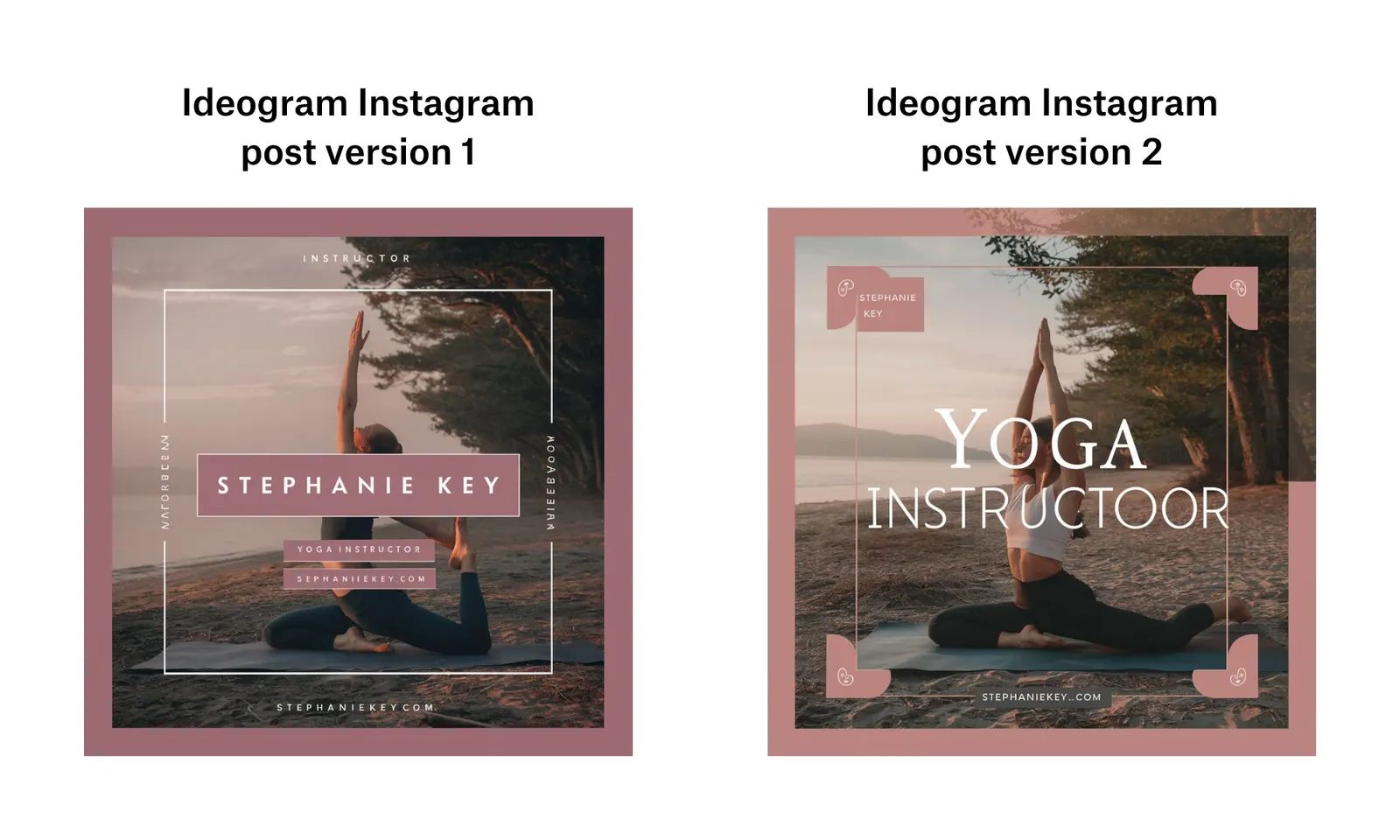 AI Instagram post using a prompt through Ideogram. Two different versions.